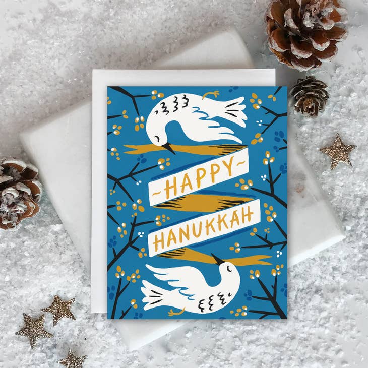 Hanukkah Doves Card Greeting Cards Idlewild Co.