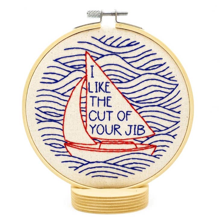 I Like The Cut Of Your Jib Embroidery Kit Kit Hook, Line & Tinker