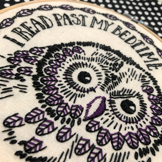 I Read Past My Bedtime Embroidery Kit