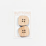 Large Wood Irregular Square Buttons