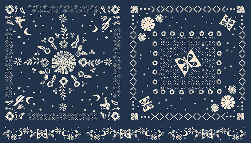 Golden Hour Bandana Panel by Ruby Star Society in Navy Fabric Ruby Star Society