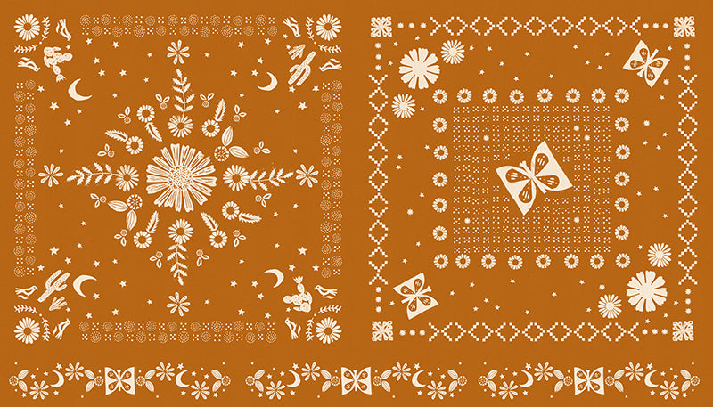 Golden Hour Bandana Panel by Ruby Star Society in Saddle