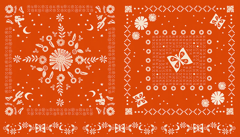 Golden Hour Bandana Panel by Ruby Star Society in Warm Red Fabric Ruby Star Society