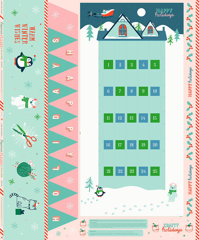 Peppermint Please Christmas Countdown Panel by Ruby Star Society Fabric Ruby Star Society