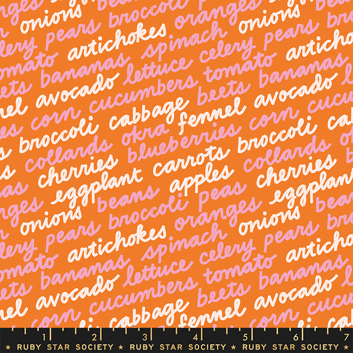 Food Group In Season by Ruby Star Society in Burnt Orange Fabric Ruby Star Society