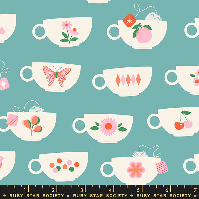 Camellia Tea Cups by Ruby Star Society in Turquoise