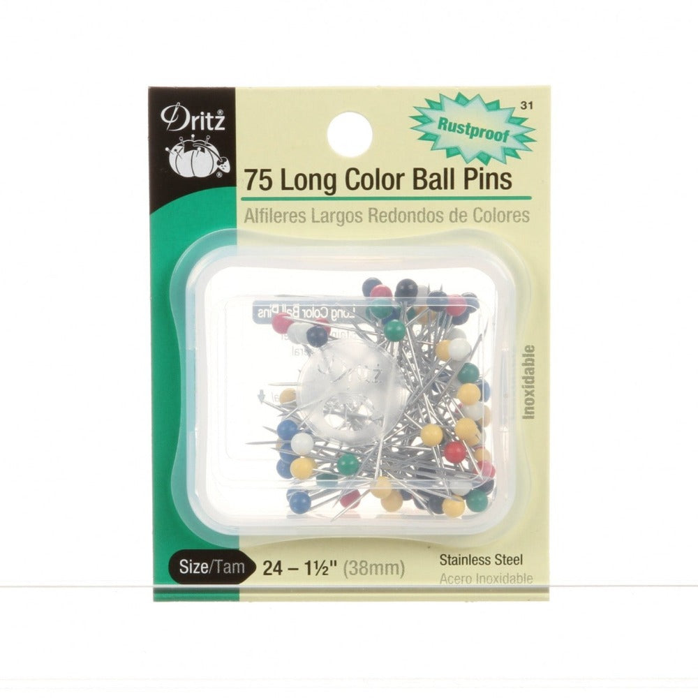 Long Color Ball Pins - Size 24