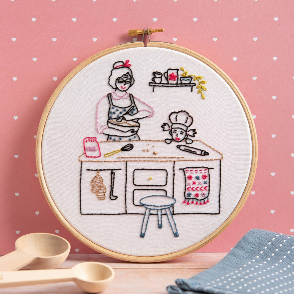 baking wonderful woman embroidery kit