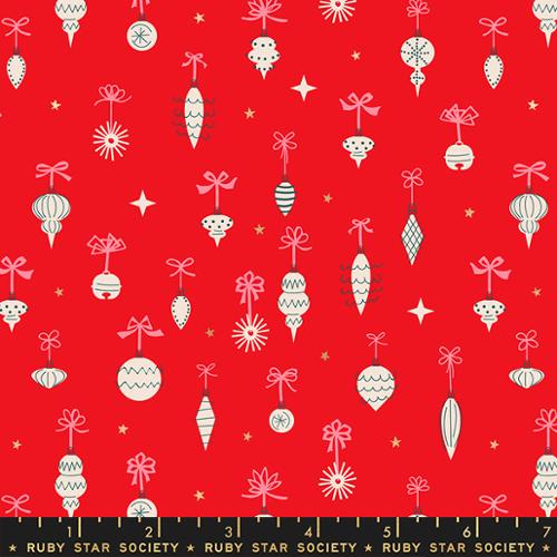 Jolly Darlings Ornamentals by Ruby Star Society in Ruby Metallic Fabric Ruby Star Society