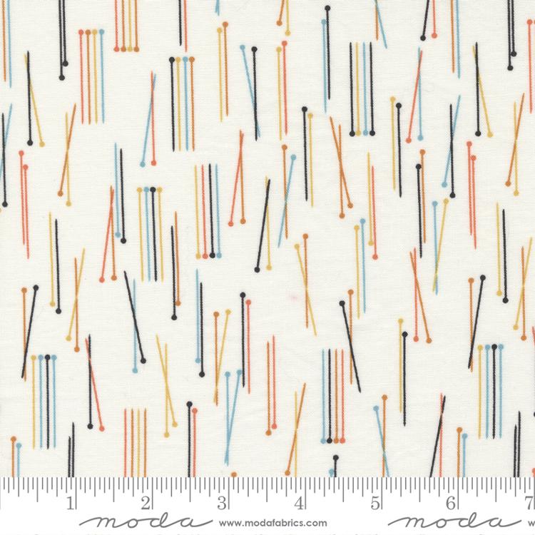 Lazy Afternoon Knitting by Moda Fabric in Vanilla Multi Fabric Moda Fabrics