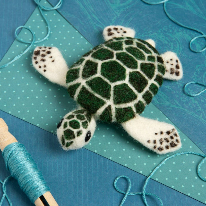 Baby Sea Turtle Mini Needle Felting Kit Kit Hawthorn Handmade