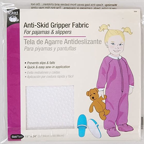 Anti-Skid Gripper Fabric in White