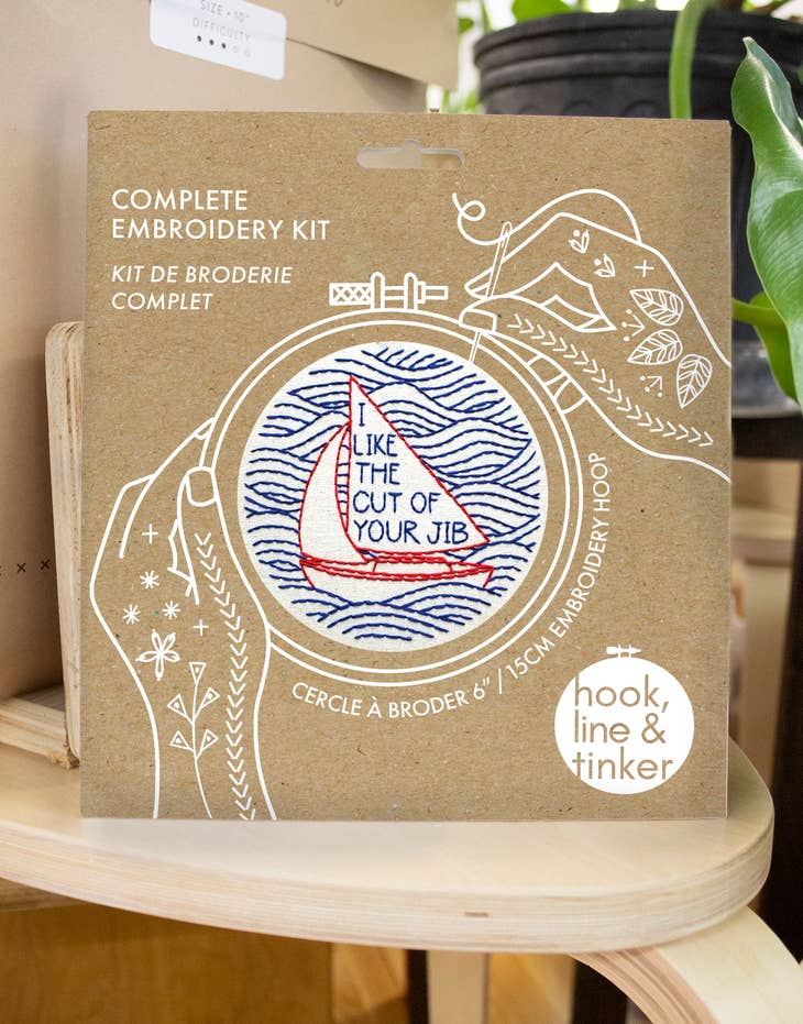I Like The Cut Of Your Jib Embroidery Kit Kit Hook, Line & Tinker
