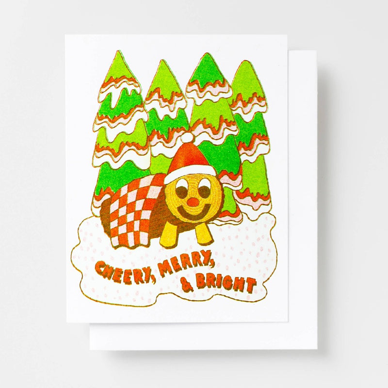 Cheery, Merry & Bright Xmas Card Greeting Cards Yellow Owl Workshop