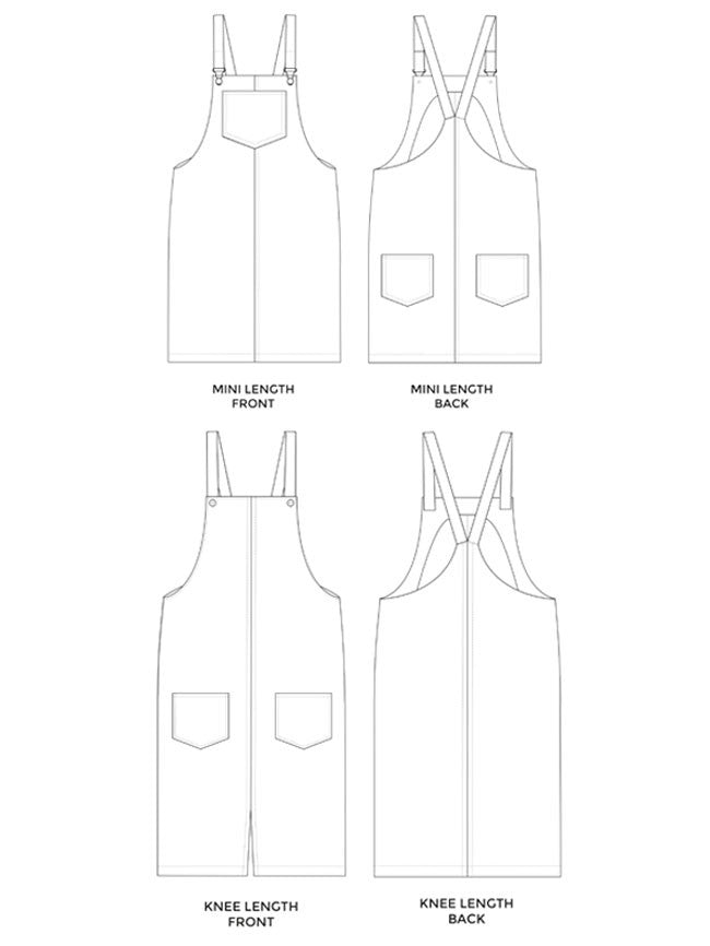 Cleo Dungaree Dress Pattern (US 2-20)
