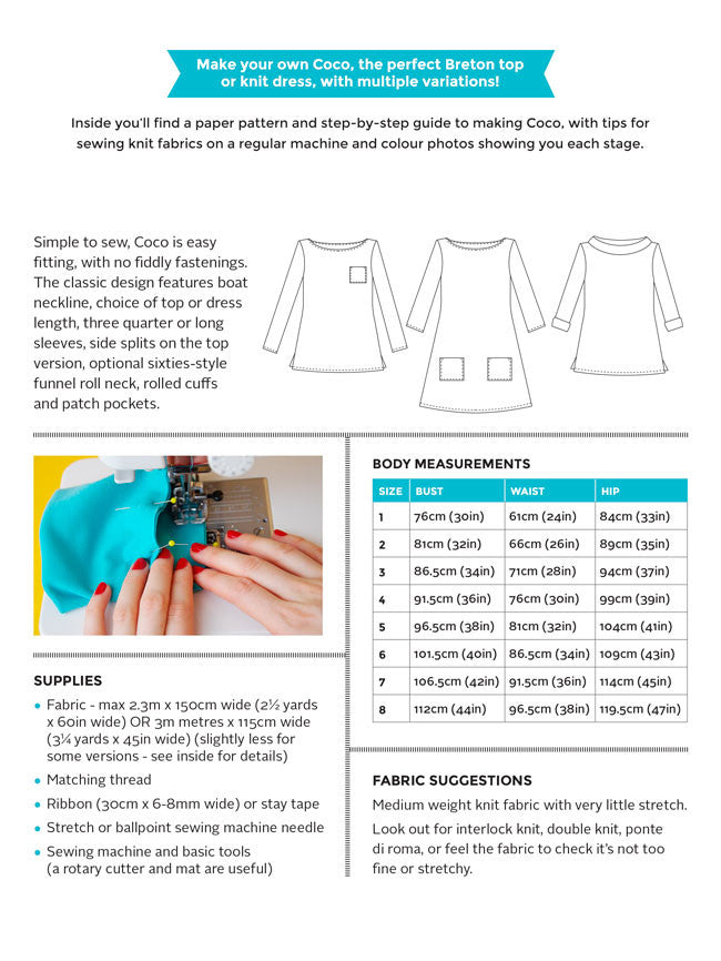 Coco Shirt + Dress Pattern