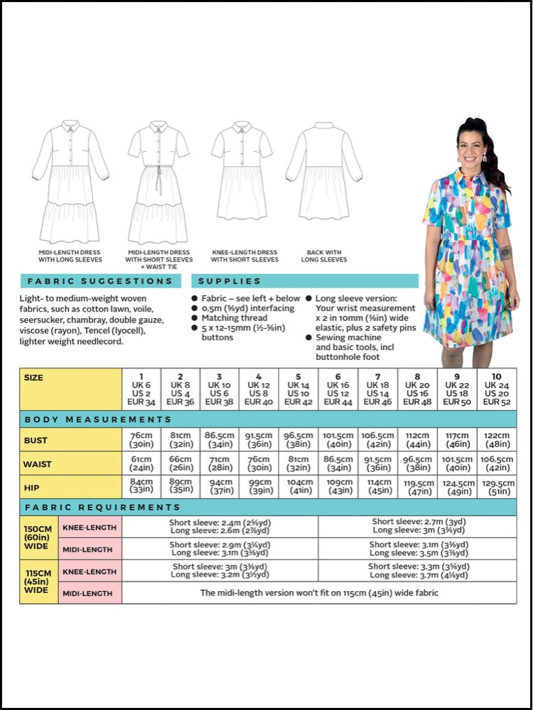 Lyra Shirt + Dress Pattern Pattern Tilly and the Buttons