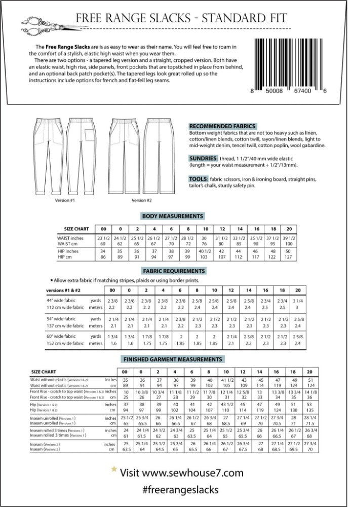 VIRTUAL WORKSHOP: Sew Free Range Slacks