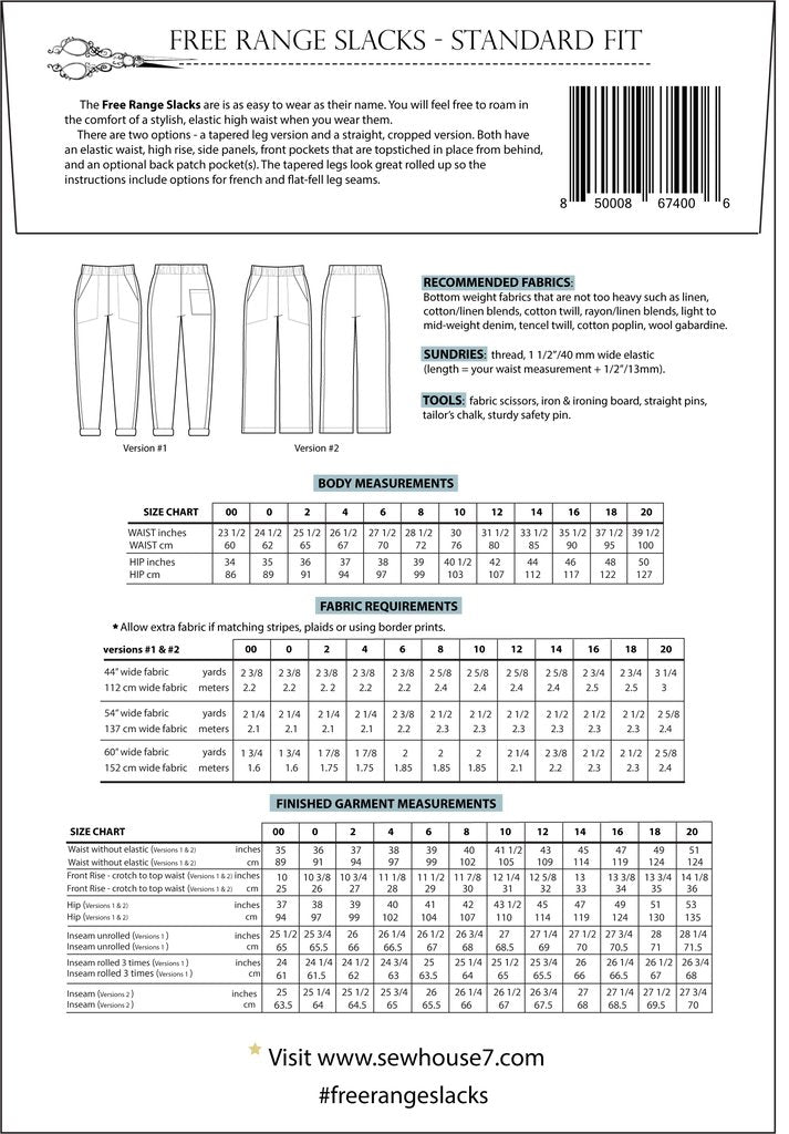 Intro to Garment Sewing -  Free Range Slacks (Hybrid)