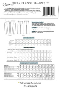 Free Range Slacks Pattern (Sizes 00-20) Pattern Sew House Seven