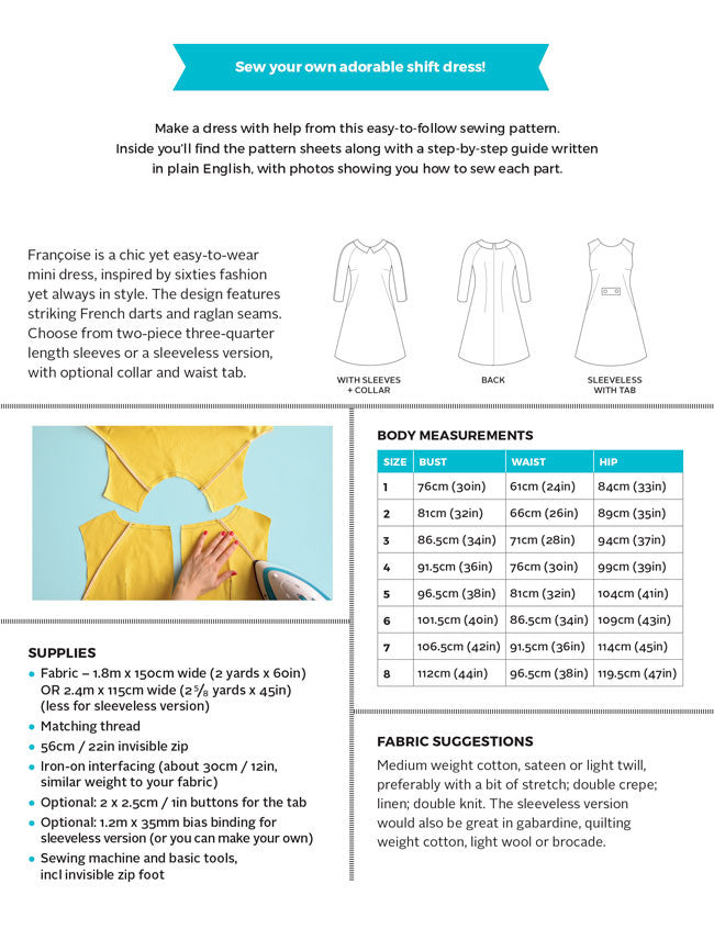 Françoise Shift Dress Pattern Tilly and the Buttons