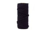 Recycled Cotton 3ply Macrame Rope  5mm - Black