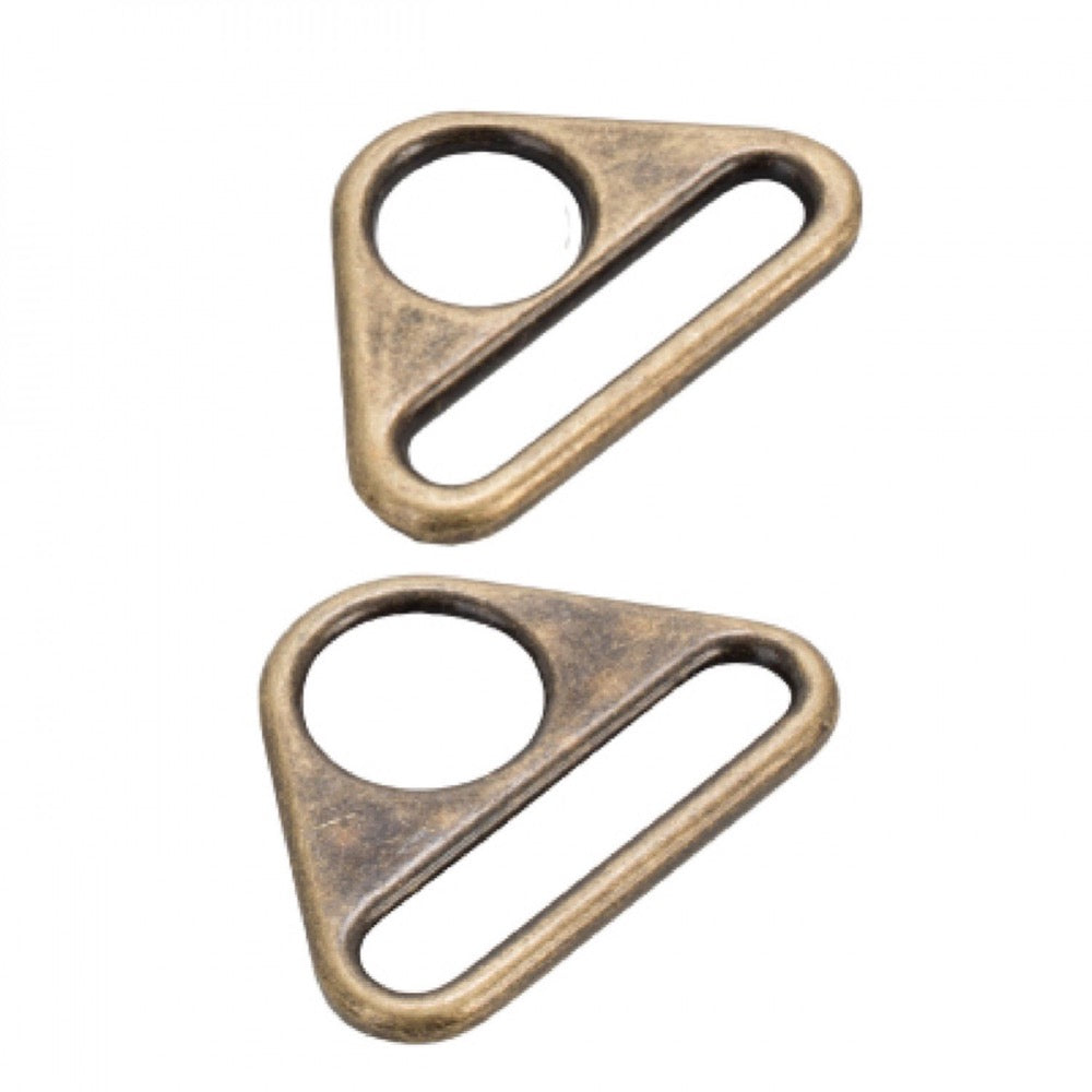 1-1/2 inch Flat Triangle Ring (Set of 2) - Antique Brass Notions By Annie