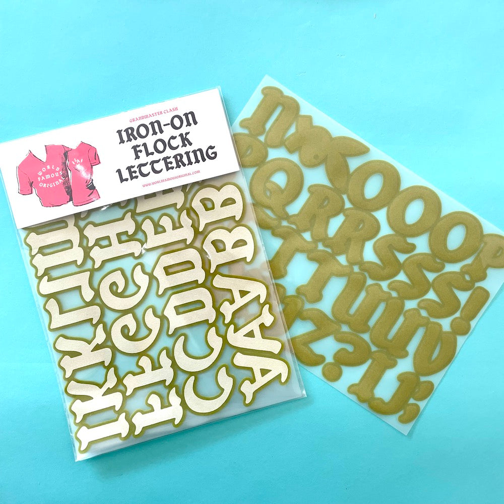 Iron On Flocked Letters (Multiple Sizes) Accessories World Famous Original