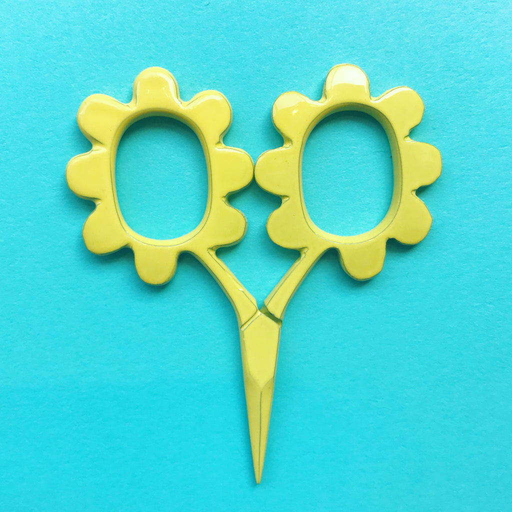 flower power scissors kelmscott yellow