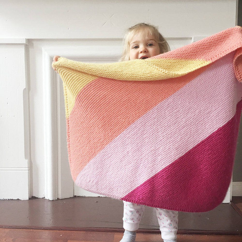FREE! Fruit Stripe Baby Blanket Knitting Pattern