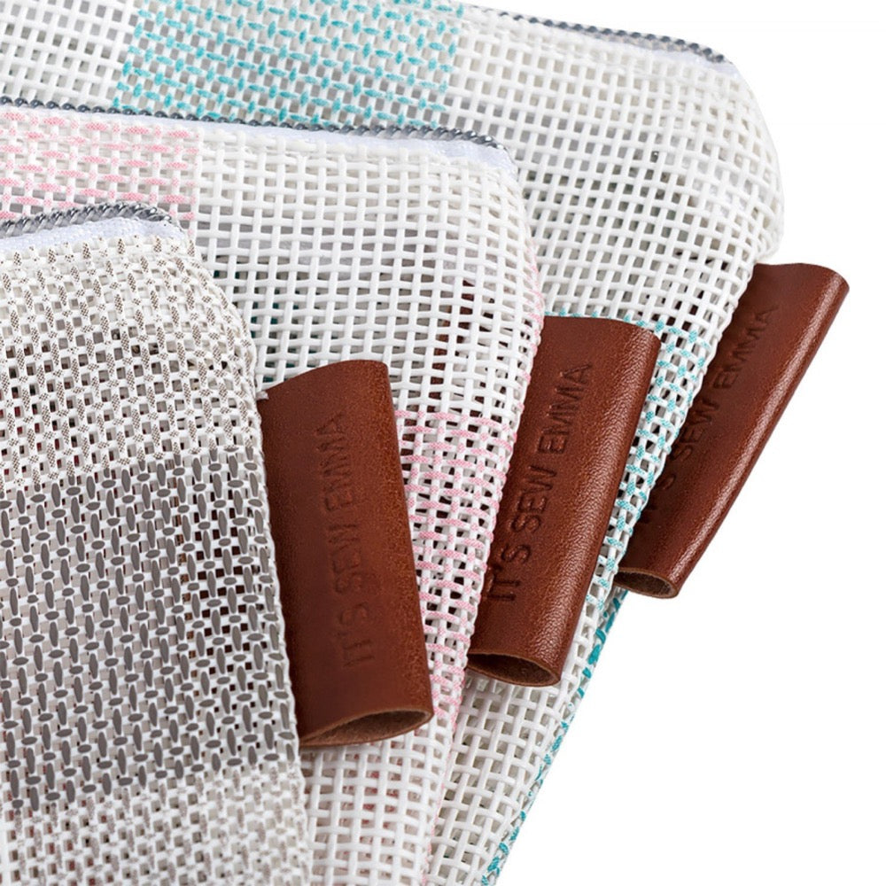 Gingham Mesh Project Bag Set Storage Brooklyn Craft Company
