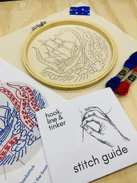 Release the Kraken Embroidery Kit Kit Hook, Line & Tinker