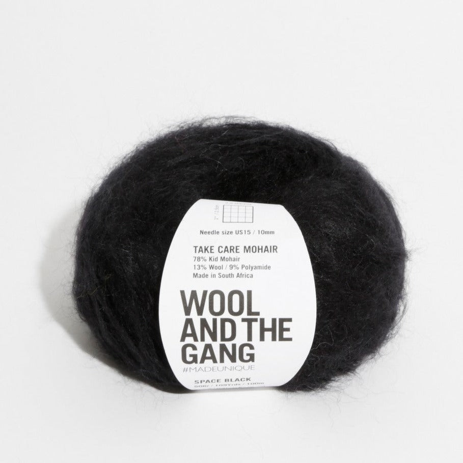 Take Care Mohair Yarn Wool and the Gang Space Black Mohair