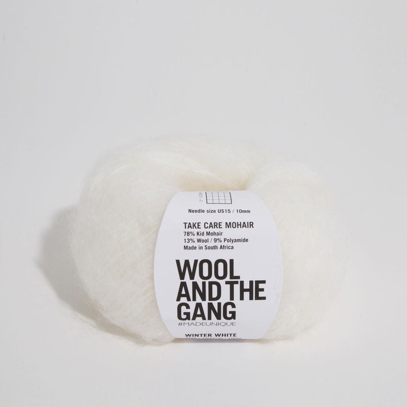 Take Care Mohair Yarn Wool and the Gang Winter White