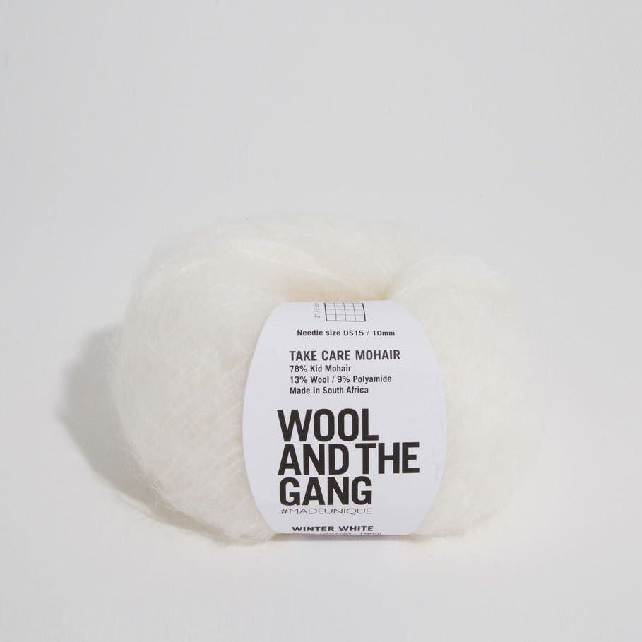 Take Care Mohair Yarn Wool and the Gang Winter White