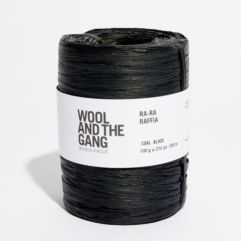 Wool and the Gang Ra-Ra Raffia Yarn Wool and the Gang Coal Black Raffia