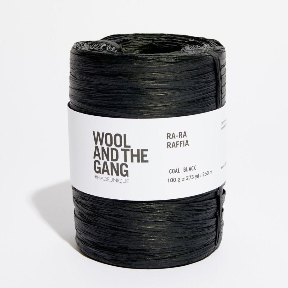 Wool and the Gang Ra-Ra Raffia Yarn Wool and the Gang Coal Black Raffia