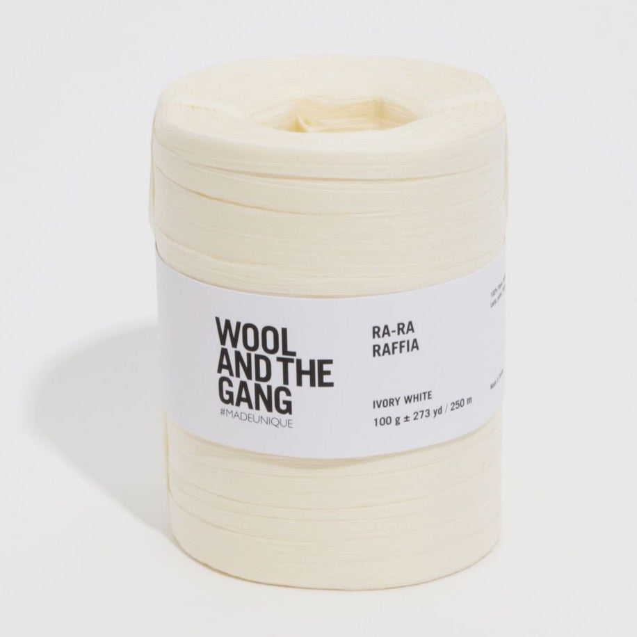 Wool and the Gang Ra-Ra Raffia Yarn Wool and the Gang Ivory White Raffia