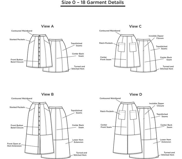 Reed Skirt Pattern Pattern Grainline Studio