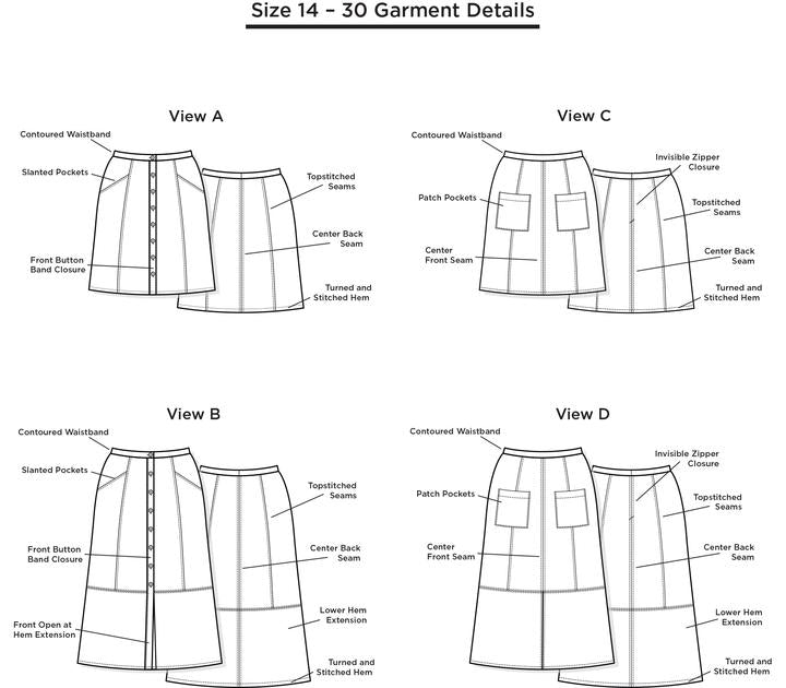 Reed Skirt Pattern Pattern Grainline Studio
