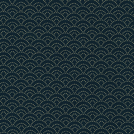 Sevenberry: Kasuri Waves in Navy Fabric Robert Kaufman
