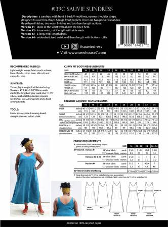 Sauvie Sundress Pattern (Sizes 16 - 34) Pattern Sew House Seven