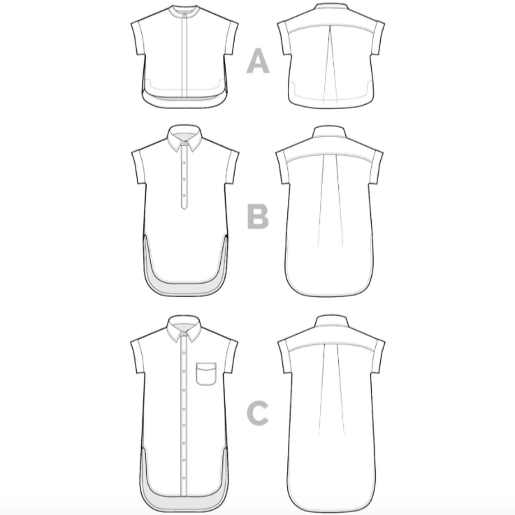 Kalle Shirt & Shirtdress Pattern Pattern Closet Core Patterns