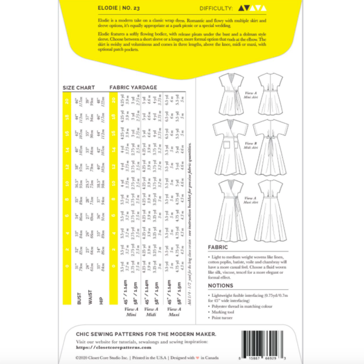 Elodie Wrap Dress Pattern Pattern Closet Core Patterns