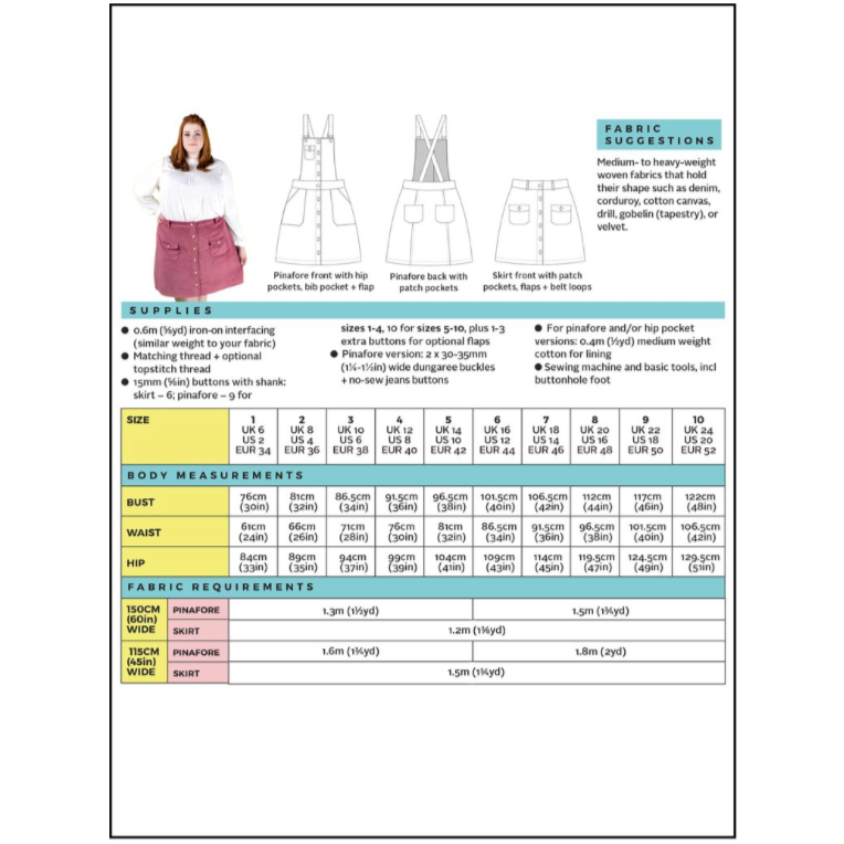 Bobbi Skirt or Pinafore Pattern