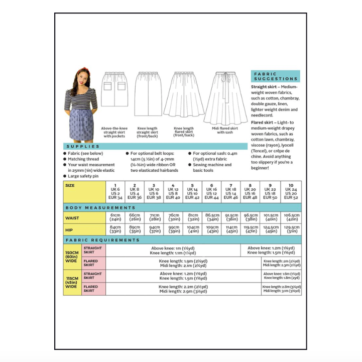 Dominique Skirt Pattern Pattern Tilly and the Buttons