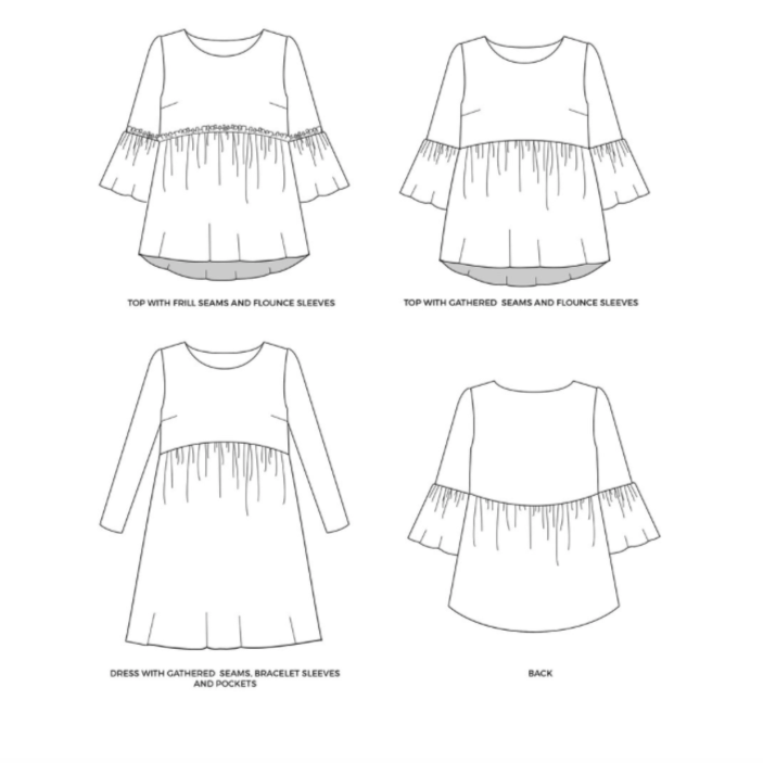 Indigo Top and Dress Pattern Pattern Tilly and the Buttons