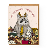 Holiday Raccoon Card