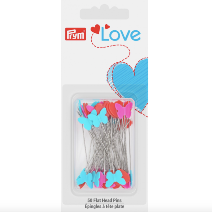 Butterfly and Heart Flat Head Pins Notions Prym