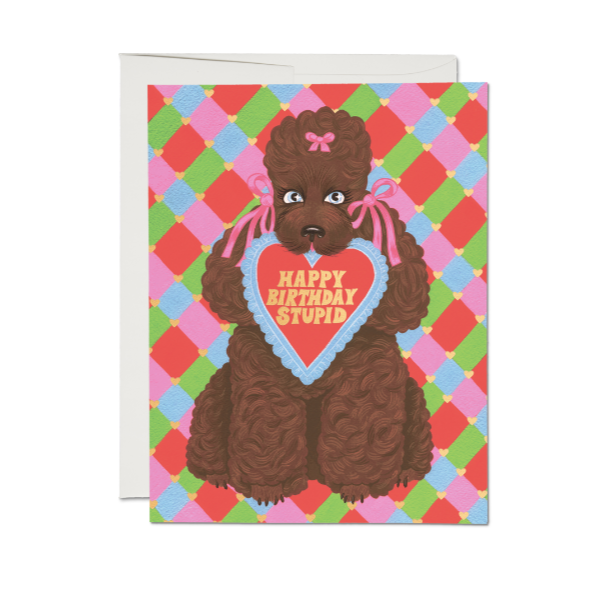 Birthday Poodle Card Greeting Cards Red Cap Cards